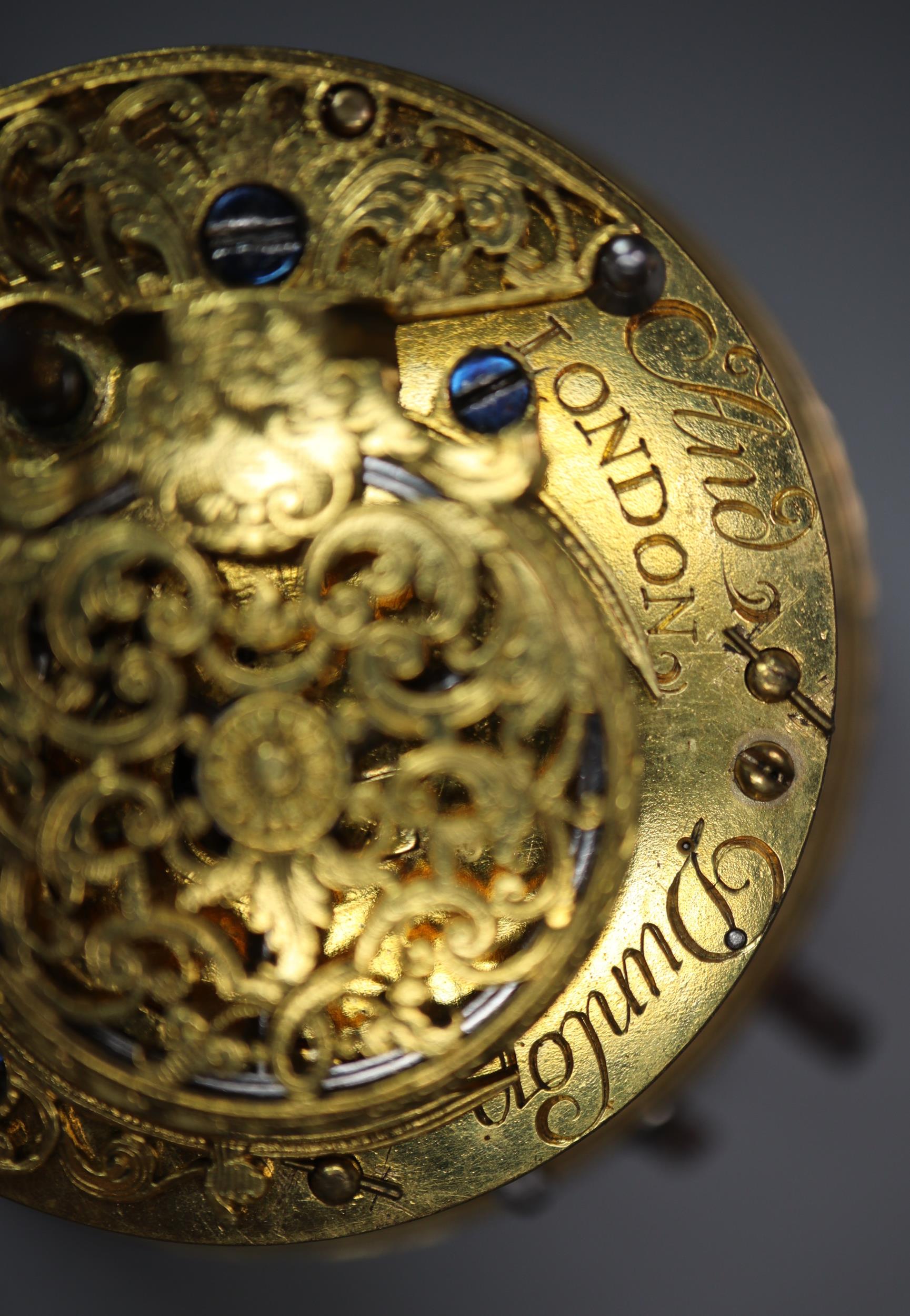 18th century pocket watch movement only by Andrew Dunlop of London, having Fusee movement with - Image 3 of 4