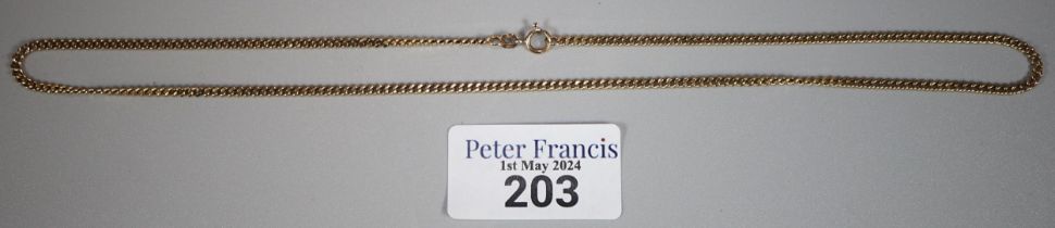 9ct gold chain. 7g approx. (B.P. 21% + VAT)