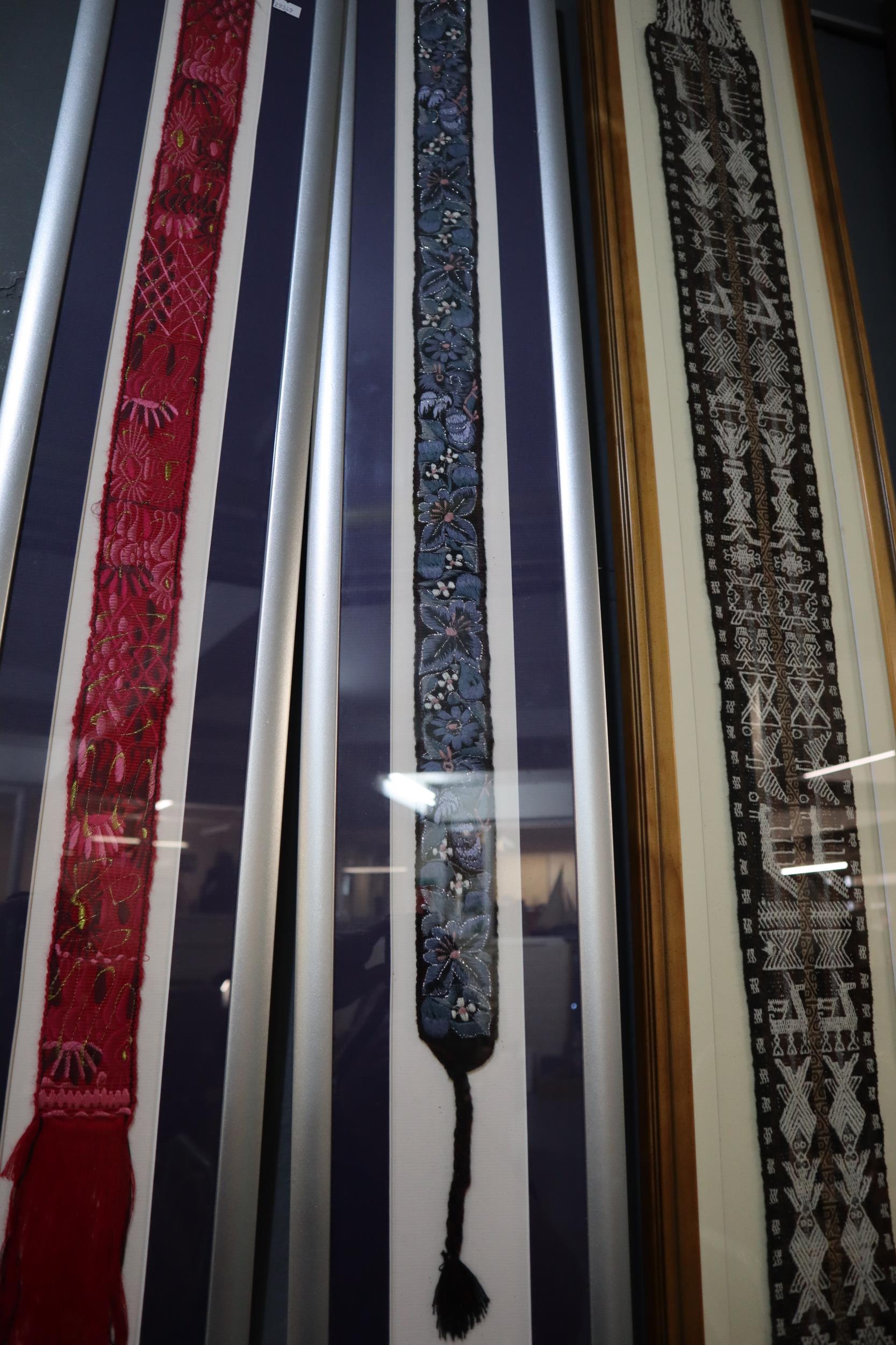 An interesting collection of woven, tapestry and needlework belts of various origins including: - Image 2 of 5