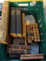 Box of hardback antiquarian books to include: Moore, George MD; 'Moore's Use of the body in relation