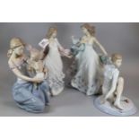 Four Spanish porcelain Lladro figurines to include: 'Spring Splendor', 'Summer Serenade', 'One for