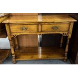 Tudor Oak Furniture, contemporary good quality oak dresser base, having two drawers with under