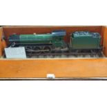 20th century 2" gauge Marklin engined tin plate LMS locomotive and tender, in fitted wooden case.