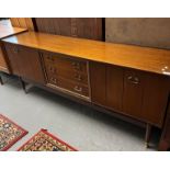 1960s/70s teak G-plan sideboard marked 'E G G-plan' to the bottom central drawer. 102cm long approx.