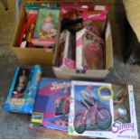 Two boxes of Sindy and Barbie figurines, appearing in original boxes to include: Rappin Rockin,