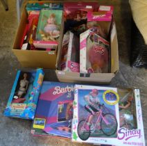 Two boxes of Sindy and Barbie figurines, appearing in original boxes to include: Rappin Rockin,