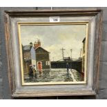 Christopher Hall (Welsh 20th century), 'Cumnock Place, Cardiff', signed dated 1986. Oils on board.