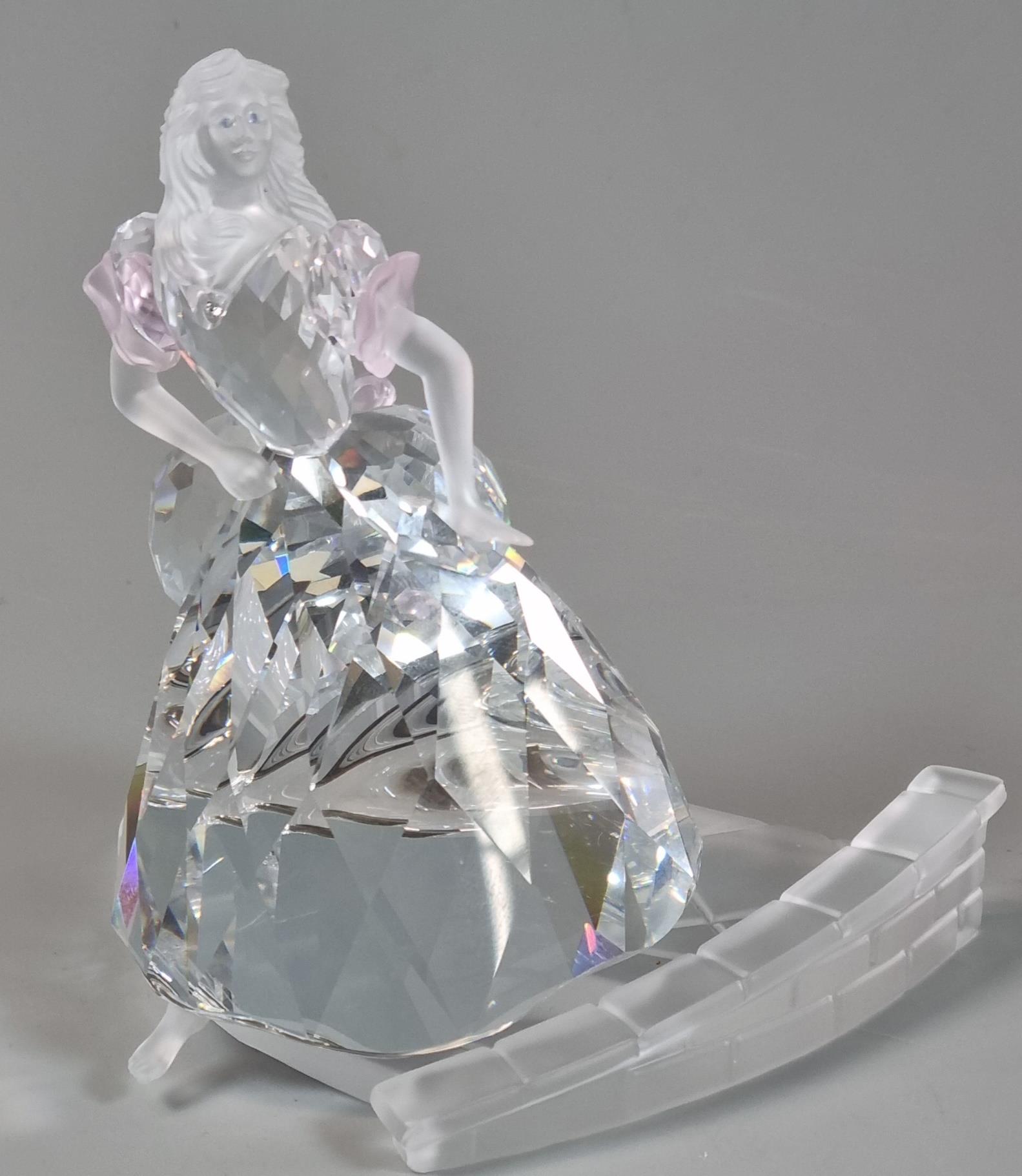 Swarovski Crystal Disney figure, Cinderella leaving the ball and losing her slipper. In original