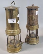 Two vintage brass miner's lamps. (2) (B.P. 21% + VAT)