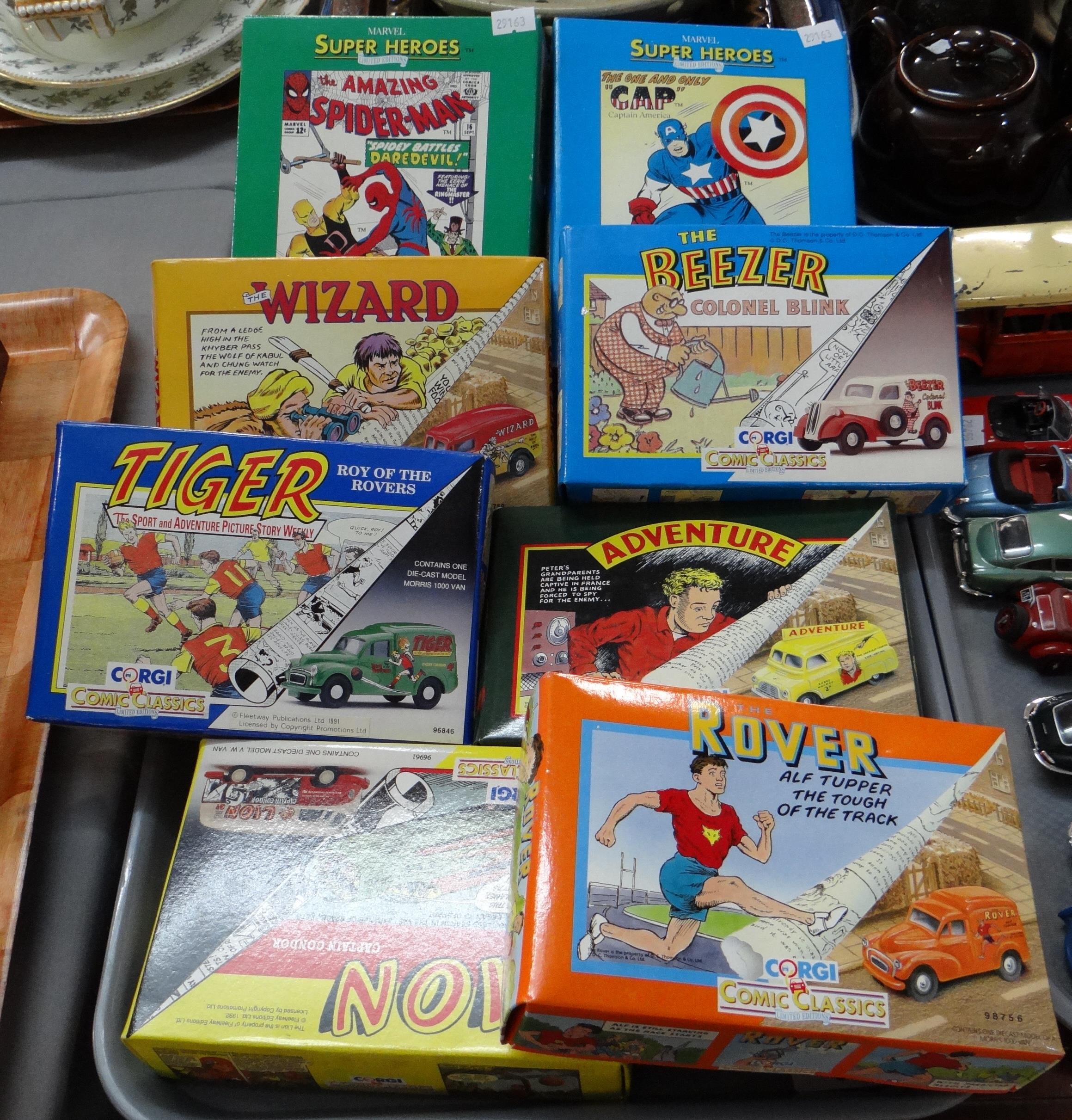 Collection of Corgi Comic Classics diecast model vehicles in original boxes to include: Rover, Loin,