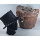 A. J. White Hatters and Cap Makers, vintage top hat in fitted leather case. (B.P. 21% + VAT)