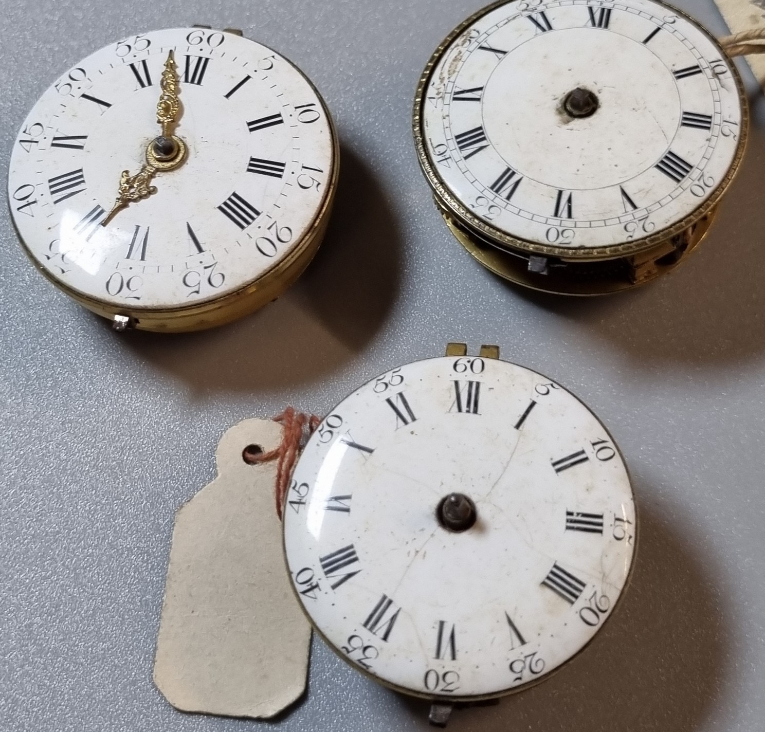 Group of three 18th/19th century Fusee pocket watch movements only, to include: one marked William - Image 2 of 10