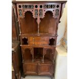 Early 20th century Moorish corner cabinet, probably by Liberty & Co. Possibly designed by Leonard