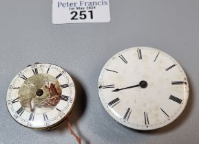 18th century Fusee pocket watch movement only marked J Wilders of London, having Roman painted