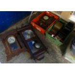 Collection of mantel and wall clocks, early 20th century and some modern. (B.P. 21% + VAT)