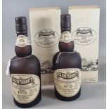 Two bottles of 'The Glenturret' pure single Highland Scotch Whisky. 1976. 58.7% vol. 102.8 proof.