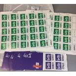 Great Britain mint bar-coded stamps First Class x100 in booklets of 4 and Second Class in two sheets