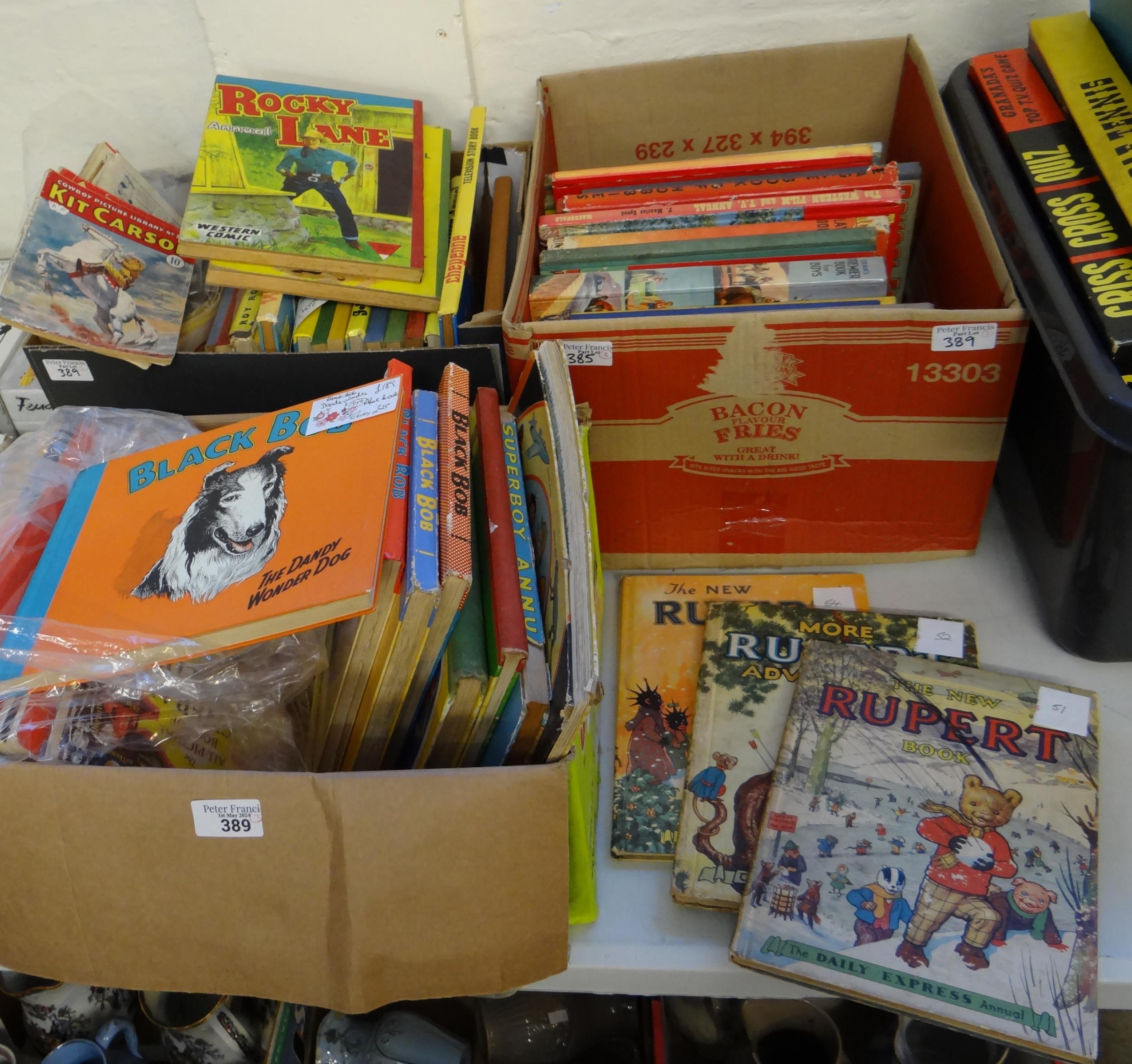 Three boxes of vintage children's annuals to include: 'Eagle book of hobbies', 'Boys annual', 1950's