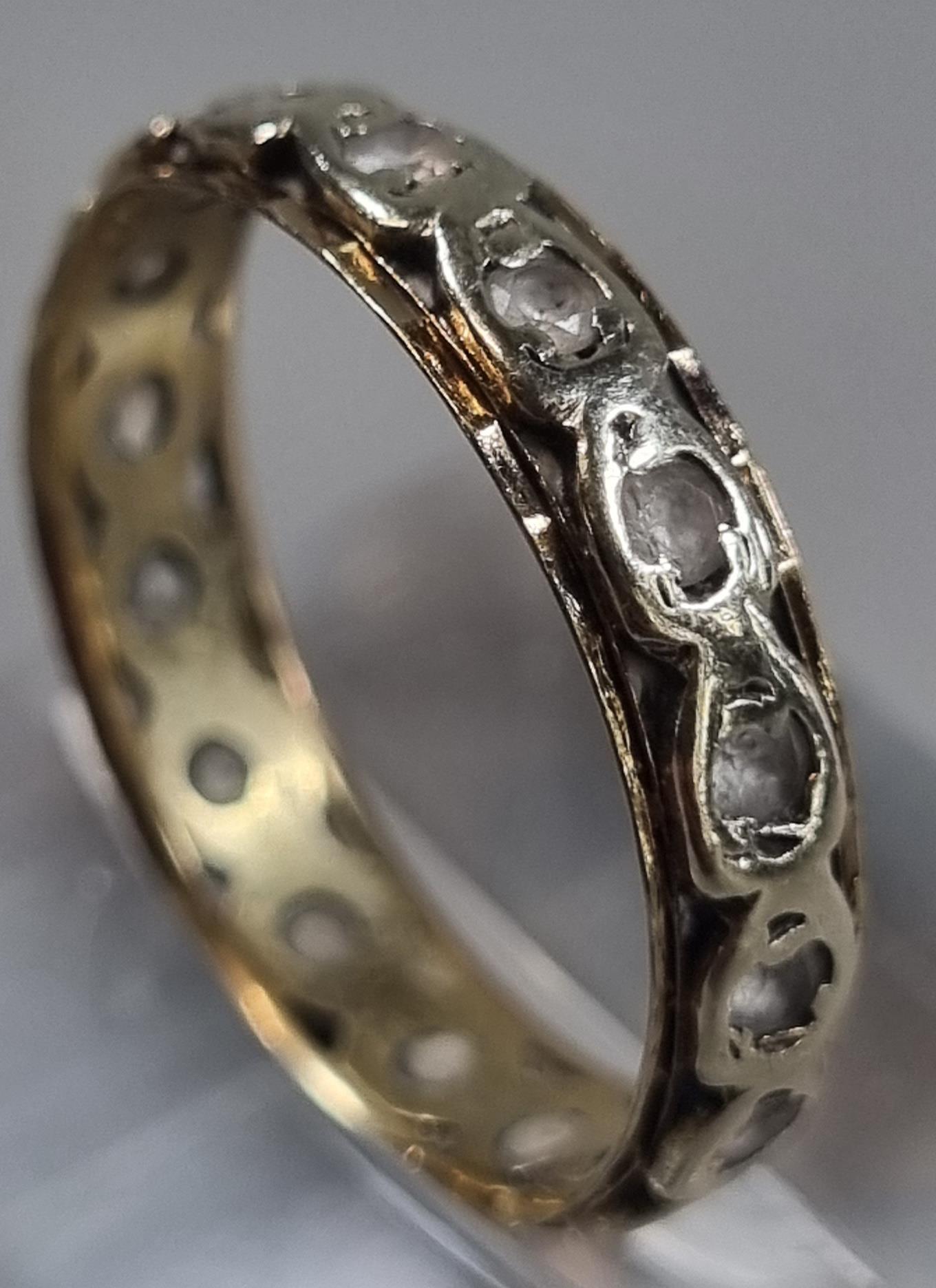 9ct gold eternity style ring. 2.6g approx. Size P1/2. (B.P. 21% + VAT) - Image 2 of 4