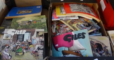 Two boxes of Giles cartoon books. (2) (B.P. 21% + VAT)
