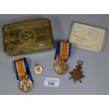 Three WWI medals to include: 1914-15 Star, awarded to Private W J Richards Royal Welsh Fusiliers,