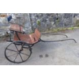 Horse drawn vehicle - modern light two wheeled pony trap with square section tubular framing and