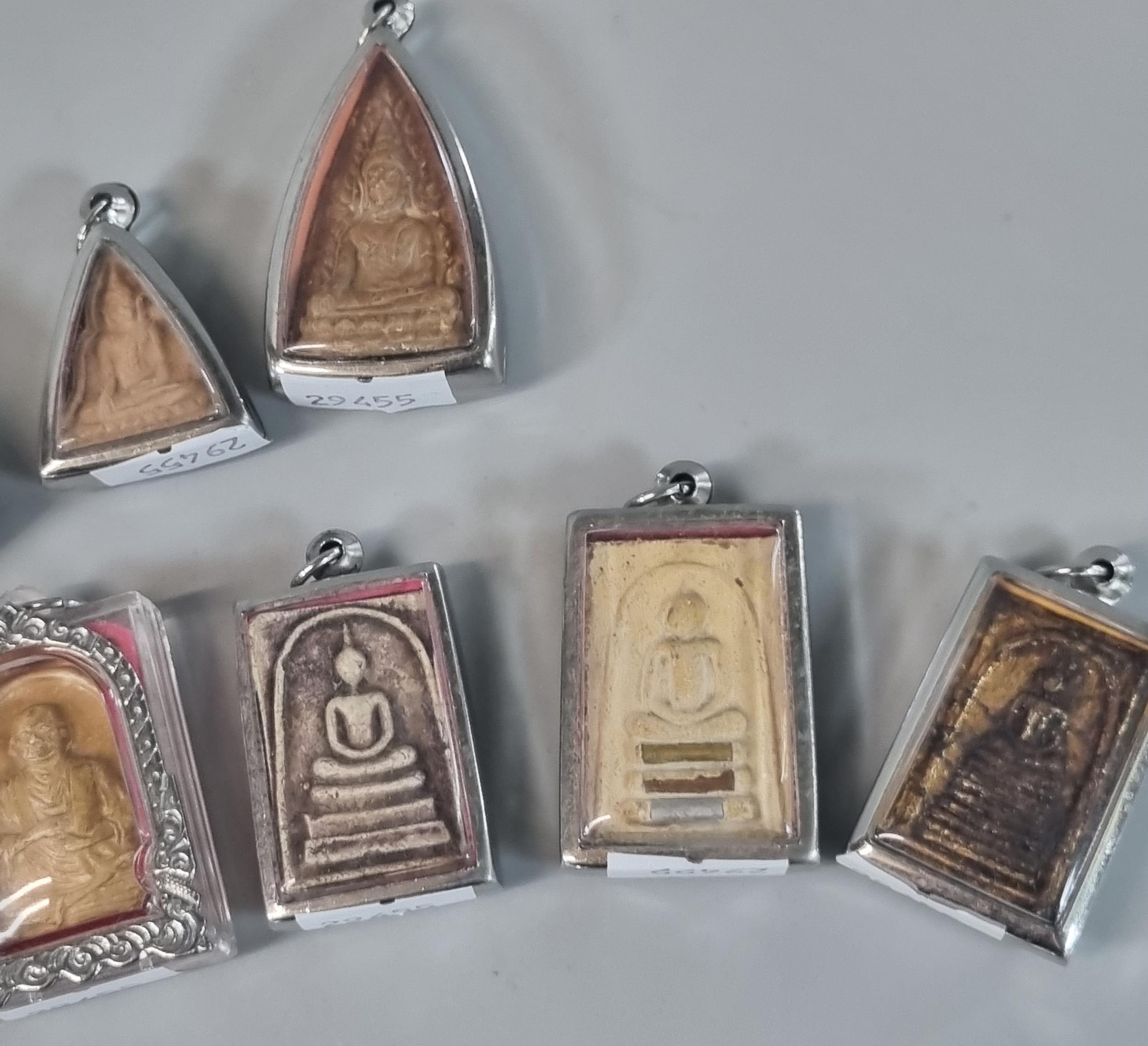 Collection of small framed Thai Buddha pendants. (9) (B.P. 21% + VAT) - Image 3 of 6