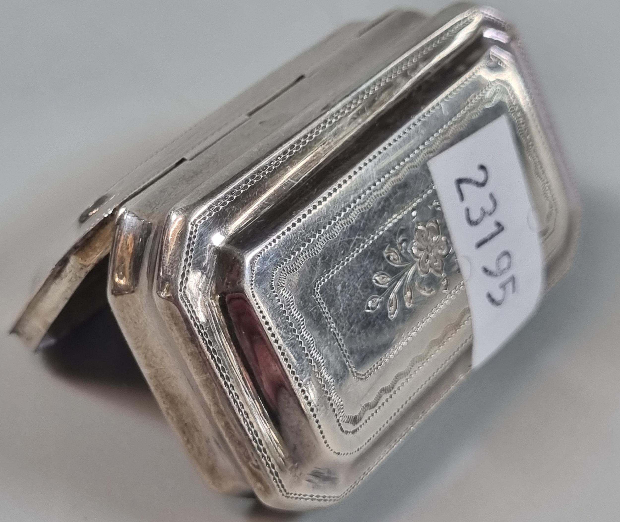 George III silver snuff box, Birmingham hallmarks 'For John Betridge, 1818'. 0.6 troy oz approx. - Image 3 of 3
