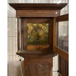 18th century oak brass faced 30 hour long case clock, un-named. (B.P. 21% + VAT)