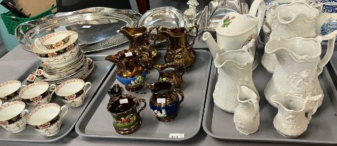 Quantity of assorted china to include: group of copper luster jugs and mug, group of modern