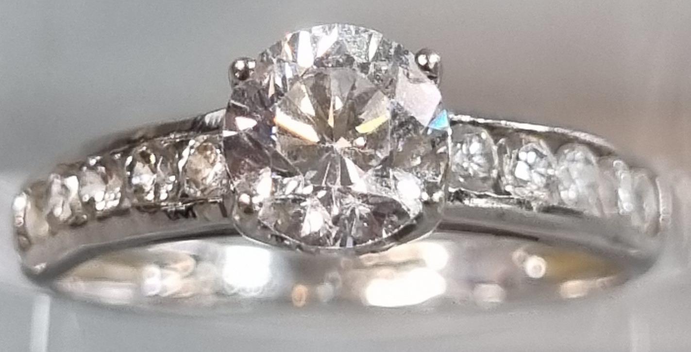 9ct white gold and cubic zirconia solitaire style ring. 2g approx. Size M1/2. (B.P. 21% + VAT) - Image 2 of 3