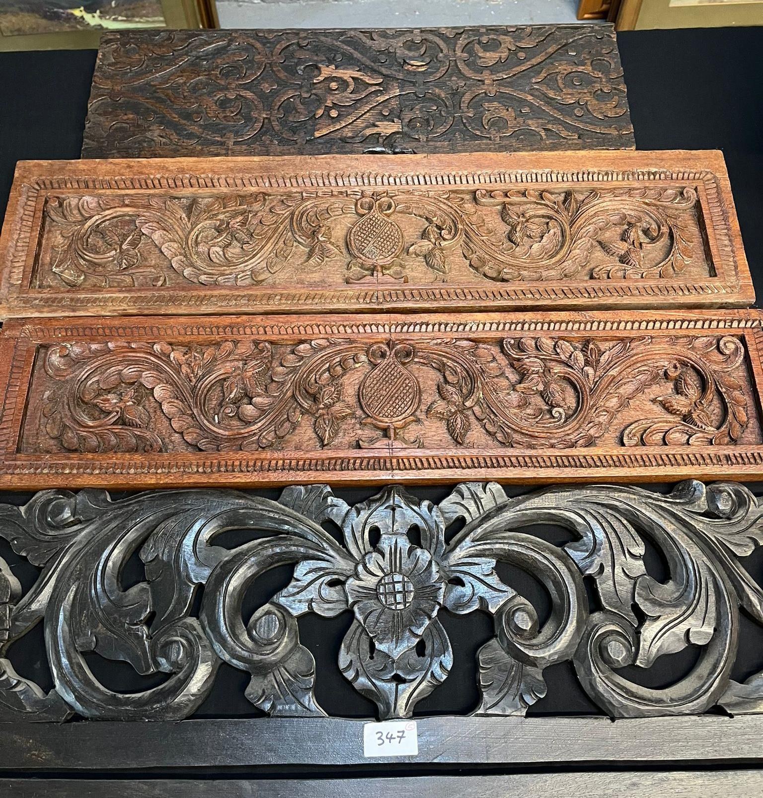 Collection of rectangular carved wooden panels/pediments. (5) (B.P. 21% + VAT)