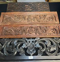 Collection of rectangular carved wooden panels/pediments. (5) (B.P. 21% + VAT)