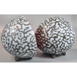 Pair or novelty Art Pottery book ends in the form of a living stone, possibly a Lithop. Indistinctly