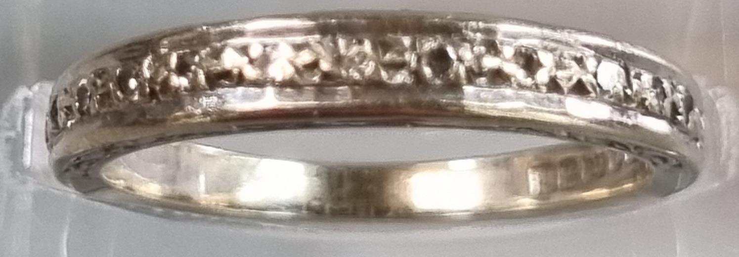 18ct white gold diamond half eternity ring. 3g approx. Size L. (B.P. 21% + VAT) - Image 2 of 4