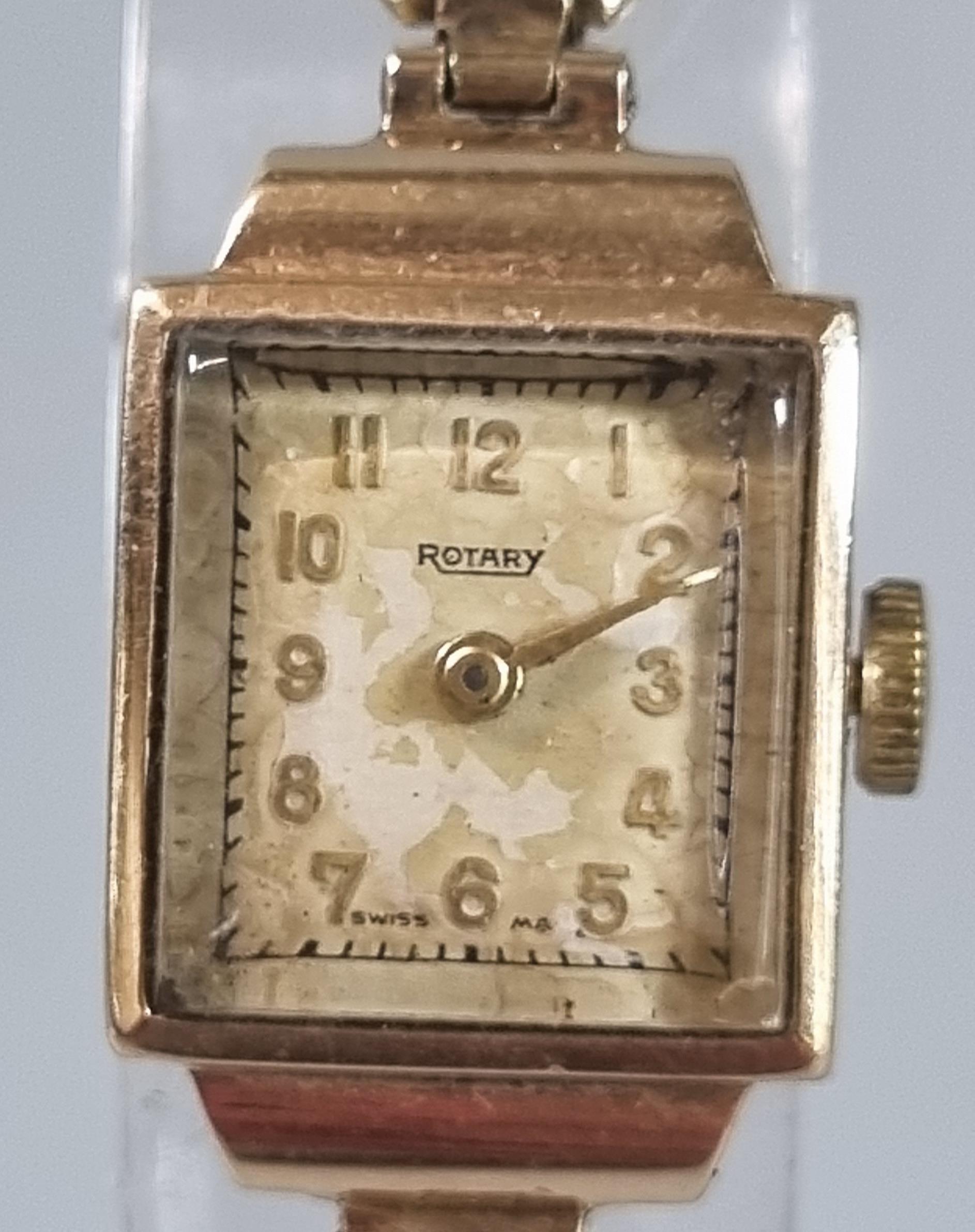 9ct gold faced Rotary ladies wristwatch, the strap marked 9ct PPLD. 13.5g approx. (B.P. 21% + VAT) - Image 2 of 3