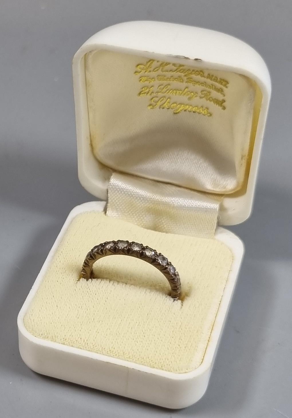 9ct gold full eternity style ring with white paste stones. 1.8g approx. Size M1/2. (B.P. 21% + VAT) - Image 4 of 4