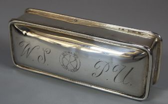 Early 20th century silver box of rectangular form, the hinged lid and top marked 'Women's