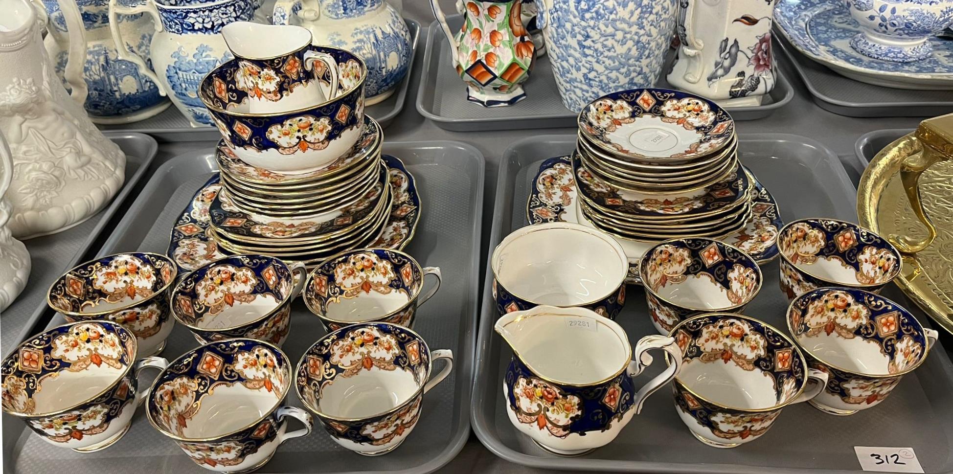 Late 19th century Royal Albert 'Heirloom' design floral tea service comprising: ten cups, twelve