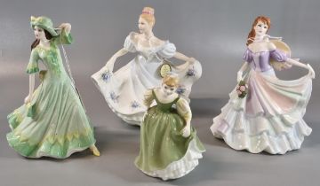 Two Royal Doulton bone china figurines to include: 'Kathy' and 'Fair Maiden', together with two