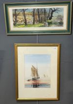 After Roy Figg, studies of sailing vessels, a pair. Limited edition coloured prints. Signed in