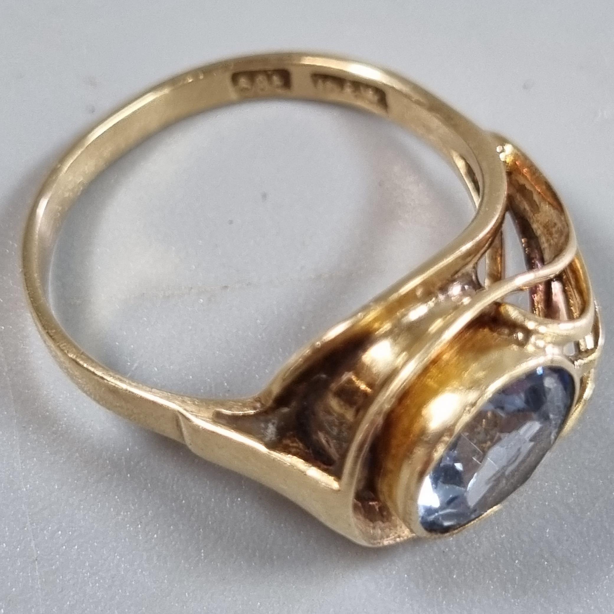 14ct gold and blue stone ring. 3.8g approx. Size N. (B.P. 21% + VAT) - Image 3 of 3