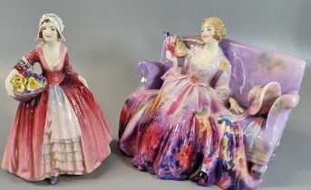 Royal Doulton bone china figurine 'Janet' HN1597 together with another Royal Doulton figurine 'Sweet