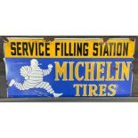 Enamelled advertising sign 'Michelin Tyres Service Filling Station'. 45x24cm approx. (B.P. 21% +