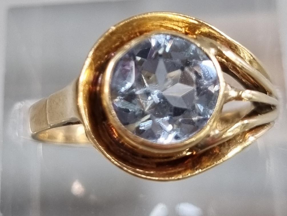 14ct gold and blue stone ring. 3.8g approx. Size N. (B.P. 21% + VAT) - Image 2 of 3
