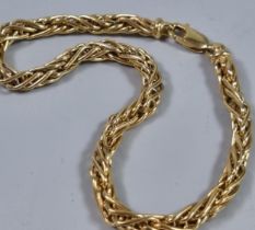 9ct gold rope twist design bracelet. 4.2g approx. 19cm long approx. (B.P. 21% + VAT)
