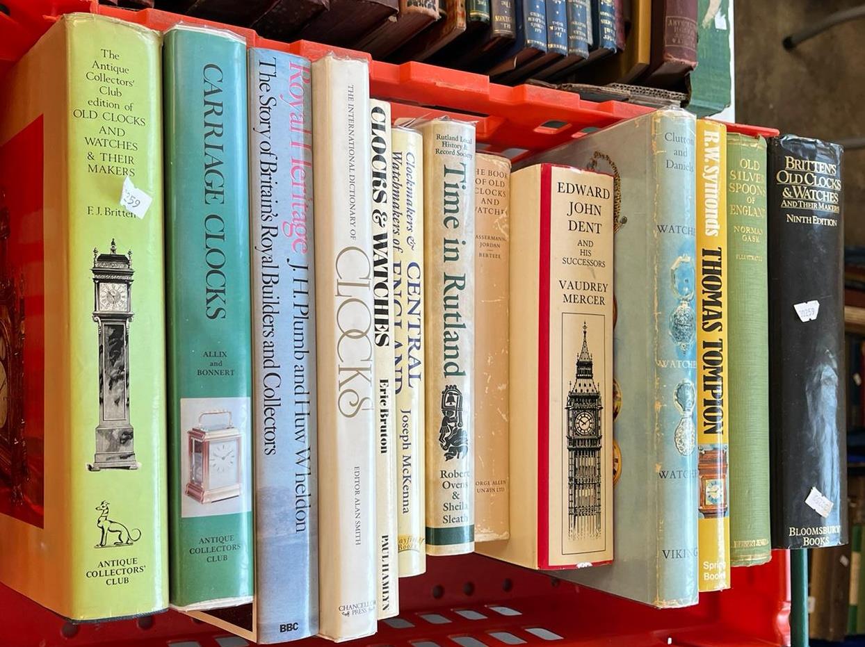 Collection of good modern reference books on clocks to include: 'Britten's Old Clocks and Watches'