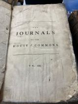 Seven volumes in distressed condition being 'Votes of the House of Commons in the Second Session