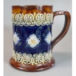 Royal Doulton stoneware 1475 tankard, decorated with relief moulded repeating flowerhead and foliate