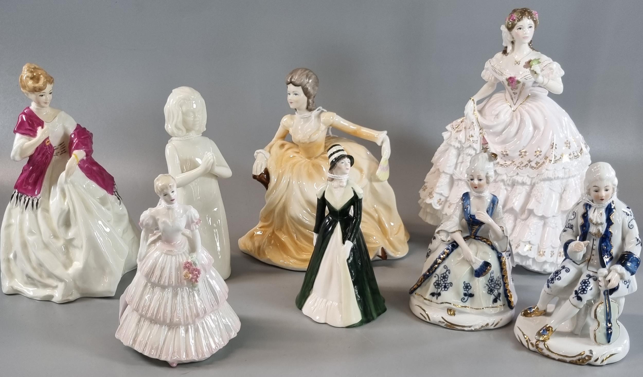 Collection of figurines to include: Royal Worcester 'The Fairest Rose', 'First Dance', 'My